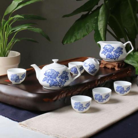 8头釉中茶具--牡丹花
