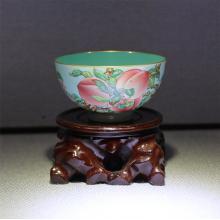 1头手绘珐琅彩五桃蒂芙...