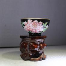 1头手绘珐琅彩繁荣富贵...