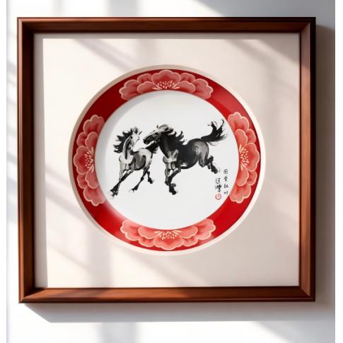 「骏驰鸿运」马年生肖挂画