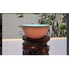 手绘珐琅彩描金图案紫色主人杯