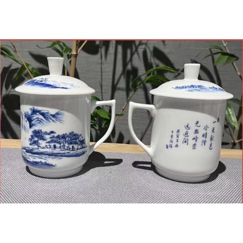 2头山水对杯