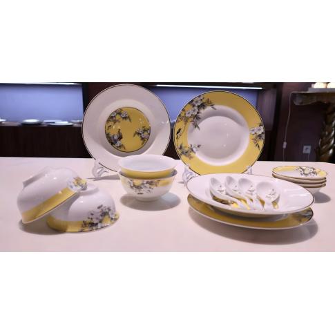 16头描金喜登高中餐具