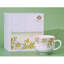 2头釉上金桂浮月苹果杯