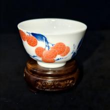 五彩汾水花鸟杯1