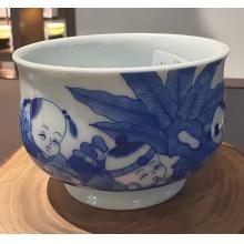 1头手绘青花柴窑婴戏炉...