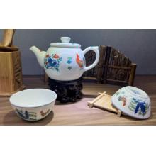 3头五彩鸡鸡缸杯茶具